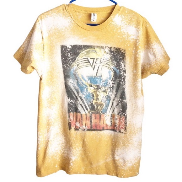 Tultex Tops - TULTEX Van Halen Distressed Fan Art Graphic T-Shirt M Grunge Retro Band Tee